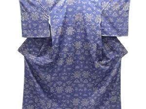 花鳥模様手織り紬着物